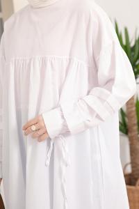 Modalamelif Kol Bağlamalı Tunik Beyaz