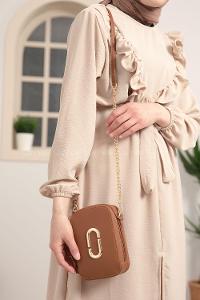 Modalamelif  Metal Detay Trok Çanta Taba