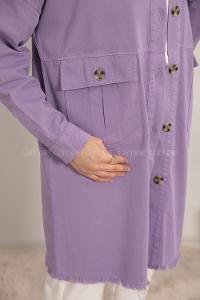 Modalamelif Omuz Apoletli Püsküllü Ceket Lila