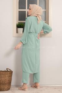 Modalamelif Önü Fırfırlı İkili Takım Mint Yeşili