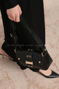 Modalamelif Toka Kilitli Trok Desen Çanta Siyah