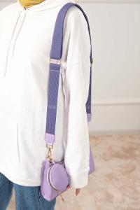 Modalamelif Baget Cüzdan Aksesuarlı  Çanta Lila