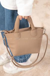 Modalamelif Deri Düz Renk Çanta Vizonrengi