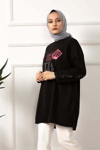 Modalamelif Dont Grow Up Baskılı Sweatshirt Siyah