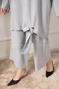 Modalamelif  Etek Ucu Bağlamalı İkili Takım Gri