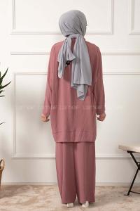 Modalamelif  Etek Ucu Bağlamalı İkili Takım Mor