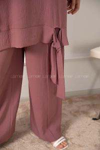 Modalamelif  Etek Ucu Bağlamalı İkili Takım Mor