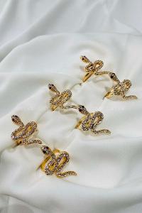 Modalamelif Gold Taş Yılan Yüzük