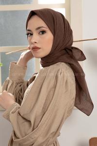 Modalamelif Keten Eşarp Kahverengi