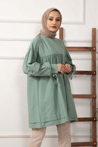 Modalamelif Kol Bağlamalı Tunik Çağla Yeşili