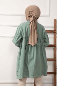 Modalamelif Kol Bağlamalı Tunik Çağla Yeşili