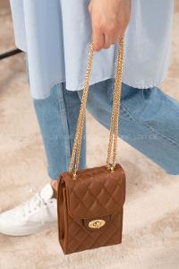 Modalamelif Messenger Model Kapitone Baskı Çanta Taba