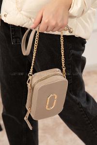 Modalamelif  Metal Detay Trok Çanta Vizonrengi