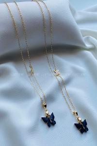 Modalamelif Siyah Kelebek Kolye