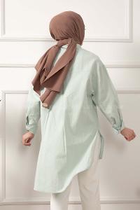 Modalamelif Tek Cepli Salaş Gömlek Mint Yeşili
