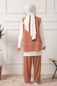 Modalamelif Yarım Balıkçı yaka 3 Lü  Takım Pastel Pudra