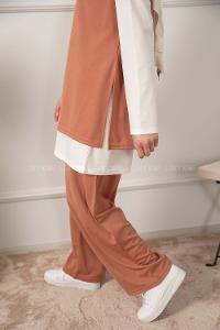 Modalamelif Yarım Balıkçı yaka 3 Lü  Takım Pastel Pudra