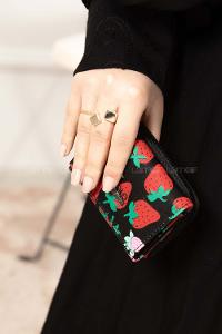 Modalamelif David Polo Çilek Desenli Cüzdan