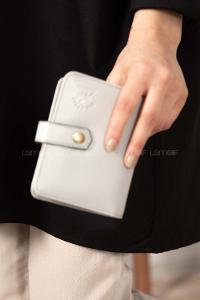 Modalamelif David Polo Kapak Kilitli Cüzdan Açık Gri