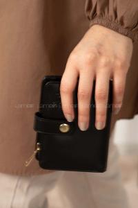 Modalamelif David Polo Kapak Kilitli Cüzdan Siyah