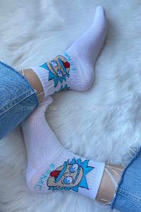 Modalamelif Çılgın Profesör Soket Çorap Beyaz