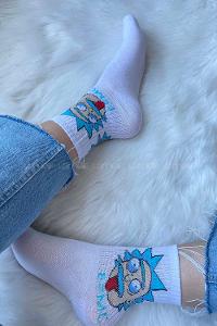 Modalamelif Çılgın Profesör Soket Çorap Beyaz