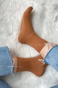 Modalamelif İnce Fitilli Karamel Çorap