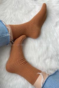 Modalamelif İnce Fitilli Karamel Çorap