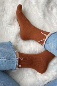 Lamelif İnce Fitilli Taba Çorap