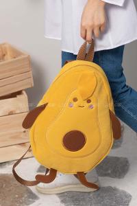 Modalamelif Peluş Avokado Sırt Çantası Hardal Sarısı