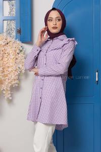 Modalamelif Pötikare Desen Tunik Lila