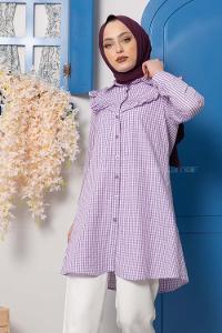 Modalamelif Pötikare Desen Tunik Lila