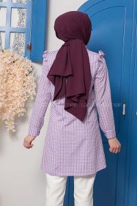 Modalamelif Pötikare Desen Tunik Lila