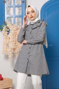 Modalamelif Pötikare Desen Tunik Siyah