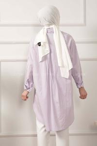 Modalamelif Tek Cepli Salaş Gömlek Lila