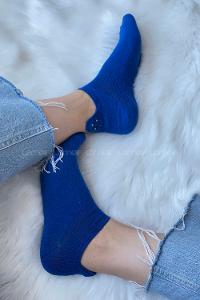 Modalamelif Yaban Mersini İşlemeli Patik Çorap Sarı