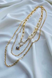 Lamelif 3lü Güneş Nazar Kolye