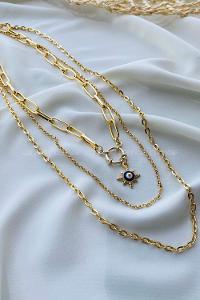 Lamelif 3lü Güneş Nazar Kolye