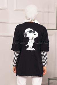 Modalamelif Feeling Cool Baskılı T-shirt Siyah