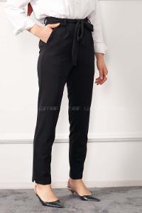 Modalamelif Kuşak Kemerli Havuç Pantolon Siyah