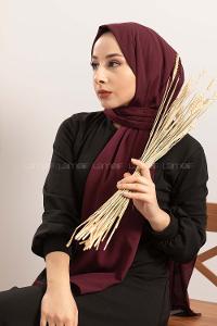 Modalamelif Acı Bordo Medine İpeği Şal