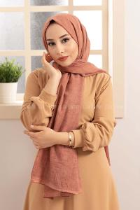 Modalamelif Yavru Ağzı Taşlanmış Pamuk Vual Şal