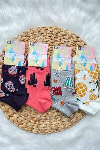 Modalamelif 3 Boyutlu Kulaklı Patik Çorap 4 lü Set