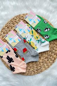 Modalamelif 3 Boyutlu Kulaklı Patik Çorap 4 lü Set