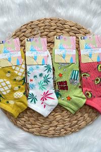 Modalamelif 3 Boyutlu Kulaklı Patik Çorap 4 lü Set