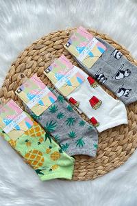 Modalamelif 3 Boyutlu Kulaklı Patik Çorap 4 lü Set