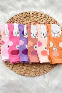 Modalamelif Büyük Puantiye Desen Çorap Seti 6 lı Paket