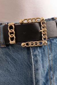 Modalamelif Kare ZincirTokalı Kemer Altın