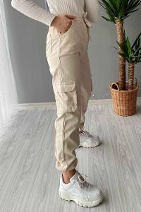 Modalamelif Körük Cepli Gabardin Pantolon Taş Rengi