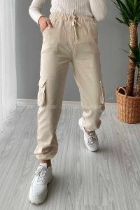 Modalamelif Körük Cepli Gabardin Pantolon Taş Rengi